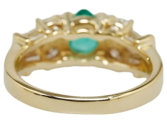 & Other Stories Anillo de oro amarillo K18YG con esmeralda de 0.46 ct y diamante de 0.59 ct en excelente estado Dorado 