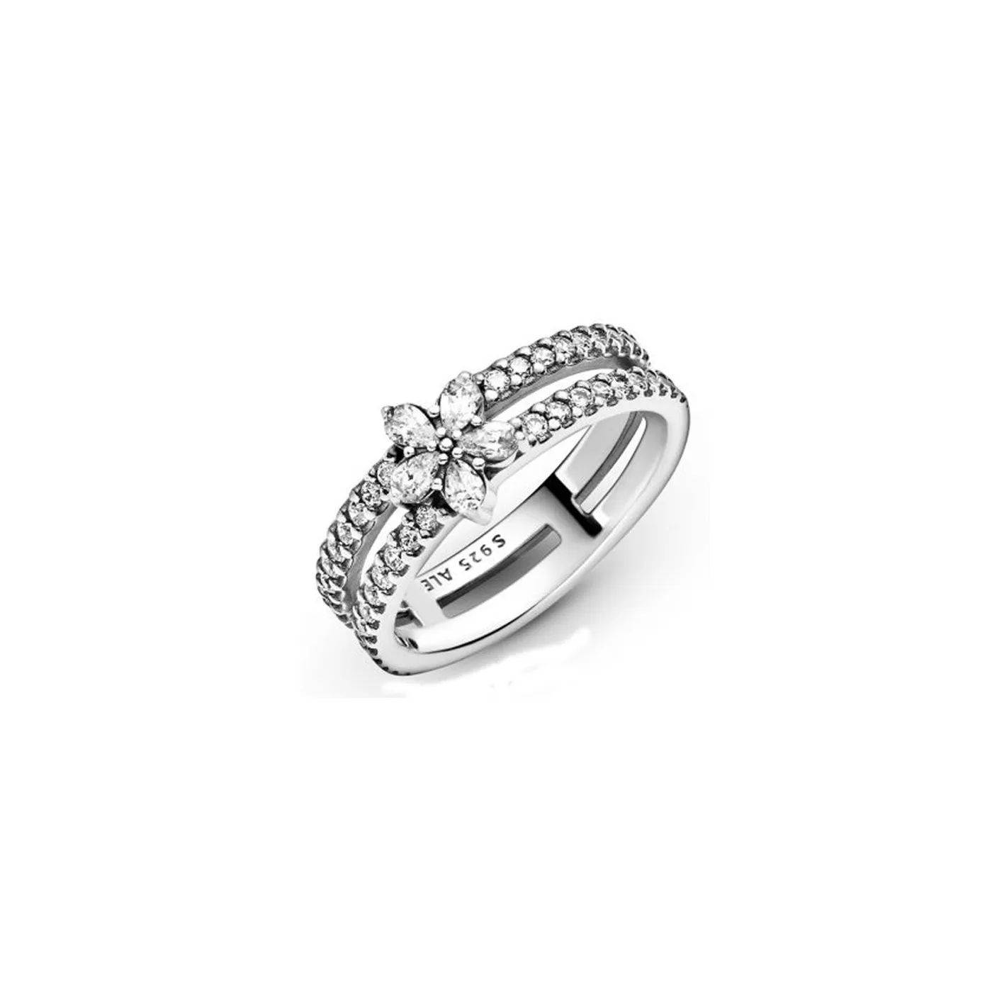 Anillo Copo de nieve brillante Doble 199236C01