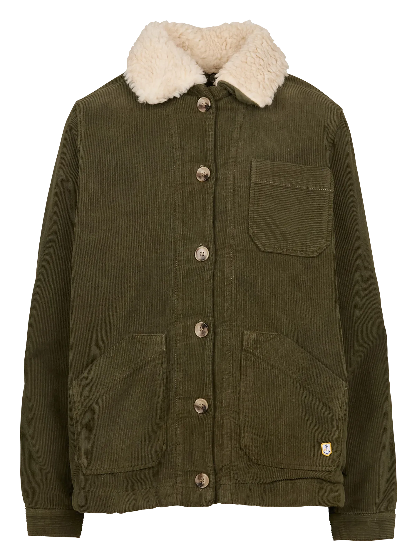 ARMOR LUX HERITAGE - Chaqueta de algodón con cuello desmontable en verde