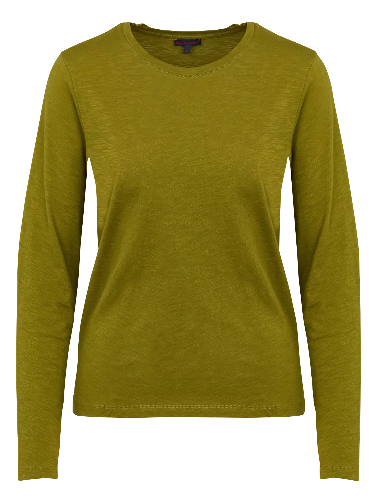 BENSIMON PERNILLE - Camiseta de algodón recta con cuello redondo en verde