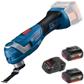 Bosch - 1600A00B8J - Juego2 baterías si incarcator, Li-Ion, 18 V, 5 Ah, Carga rápida + Bosch - GOP 185-LI - Multicutter sin bate