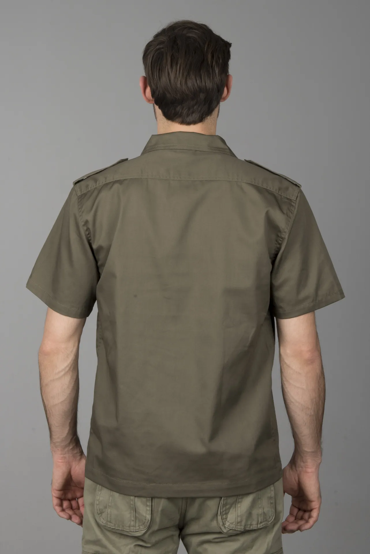 Camisa Brandit US Hemd 1/2 Oliva