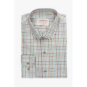 Camisa cuello botón cuadros multicolor