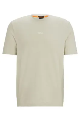 Camiseta relaxed fit de algodón elástico con logo estampado