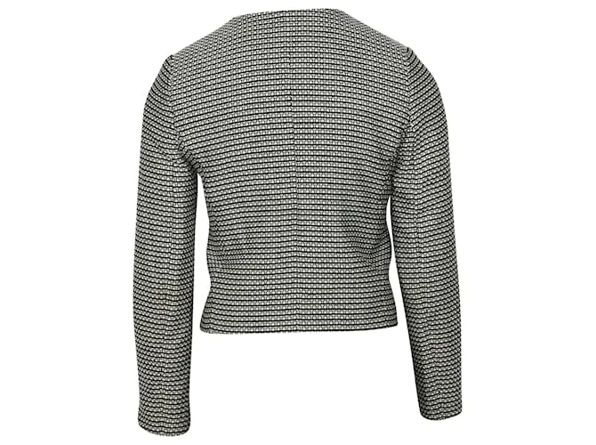 Chaqueta de tweed sin cuello Sandro Paris de poliamida multicolor Impresión de pitón 
