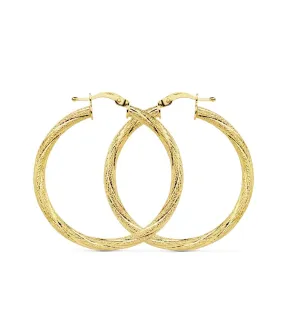 Créoles Grain Or Jaune 18 K 29 MM