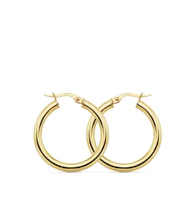 Créoles Rondes Creuses Or Jaune 18 K 26 MM