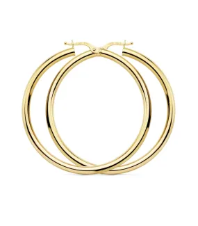 Créoles Rondes Creuses Or Jaune 18 K 46 MM