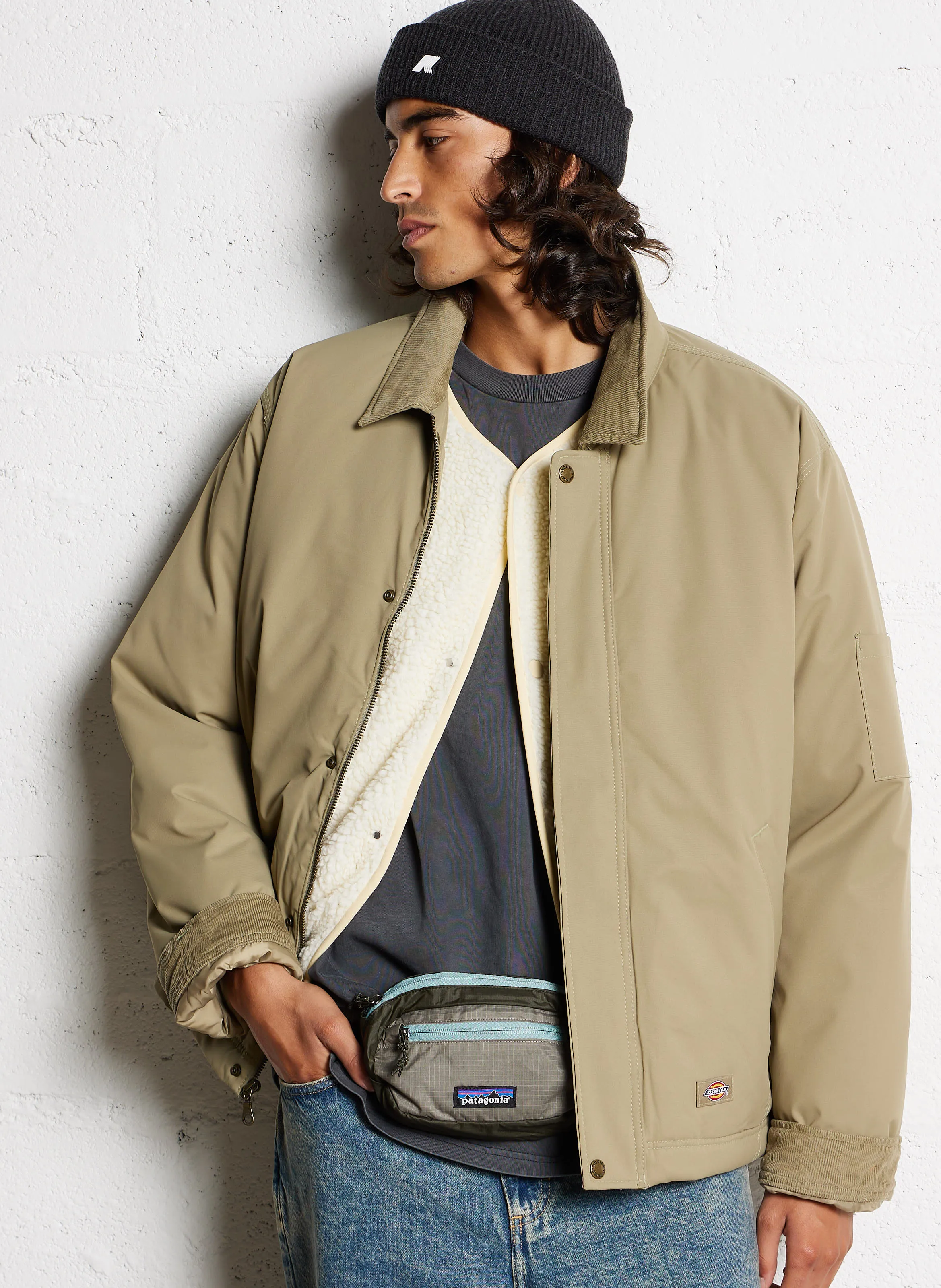 DICKIES PLAINS - Chaqueta oversize con cuello clásico en verde