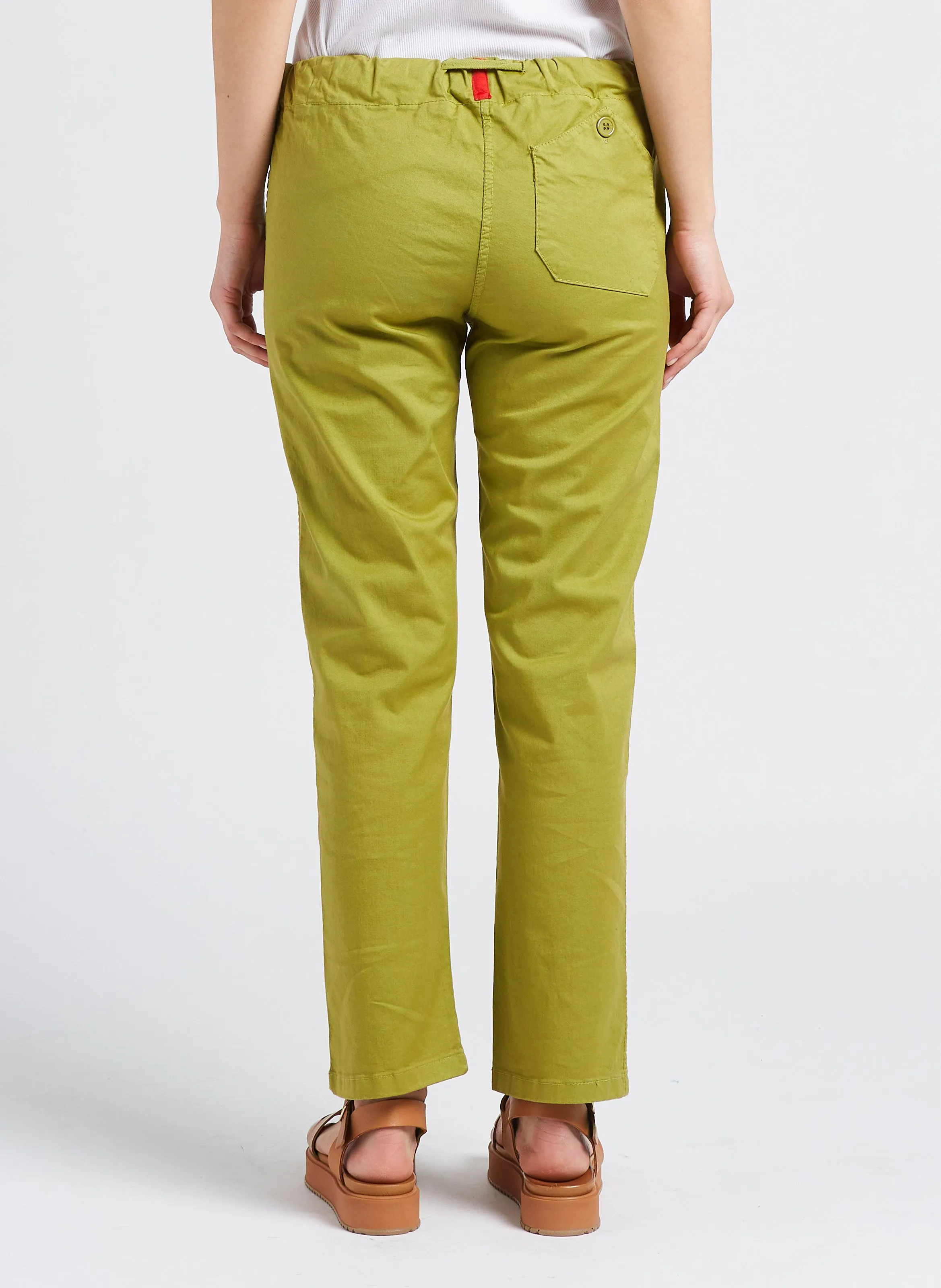 DR BLOOM ROYCE - Pantalón tapered anudable de mezcla de algodón en verde