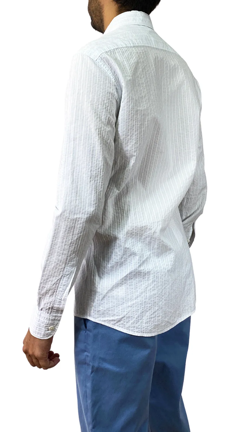 ERMENEGILDO ZEGNA Camisa Azul a Rayas