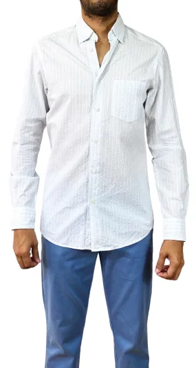 ERMENEGILDO ZEGNA Camisa Azul a Rayas