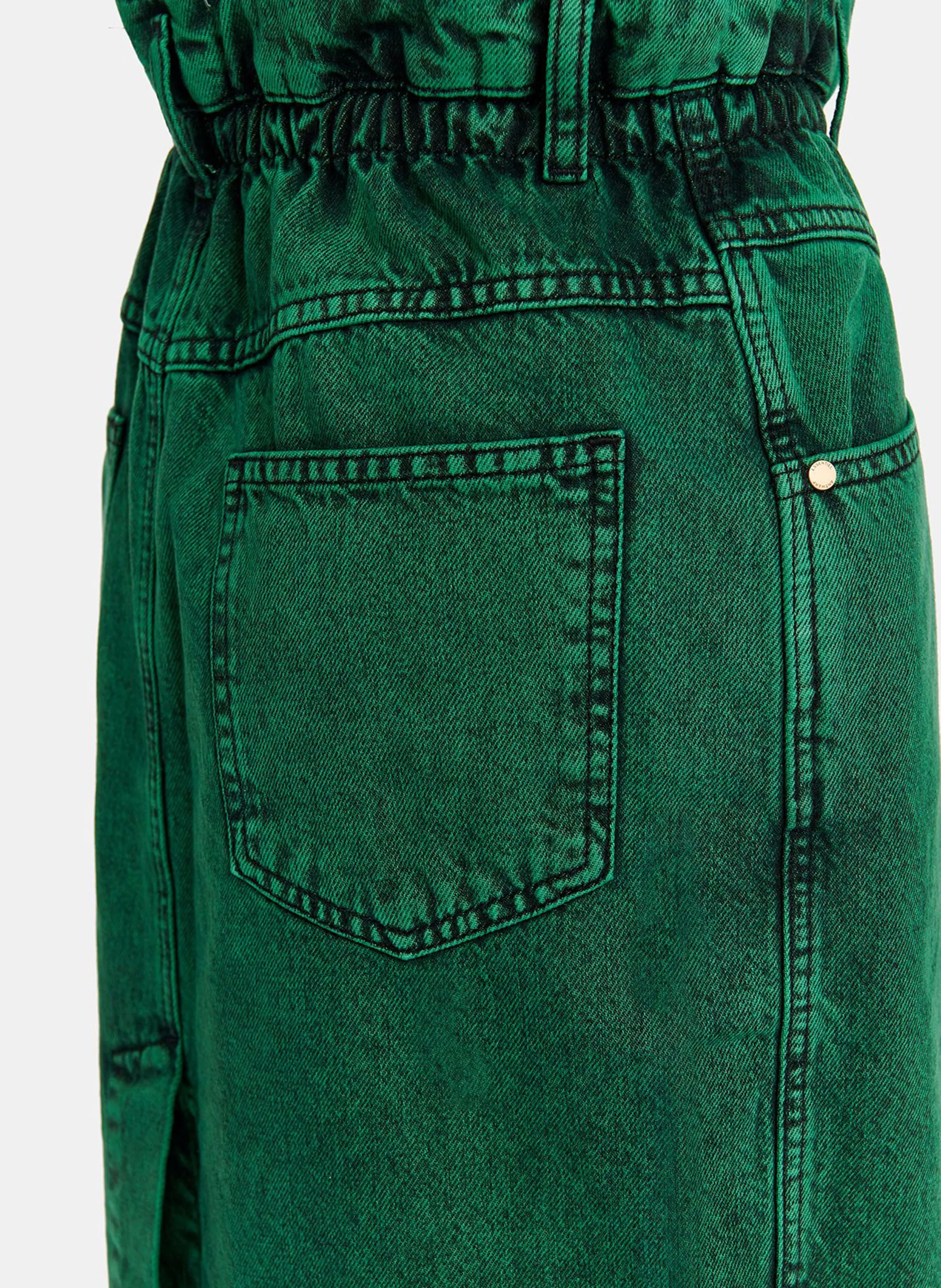ESSENTIEL ANTWERP GREATEST - Falda midi de mezclilla teñida en algodón en verde