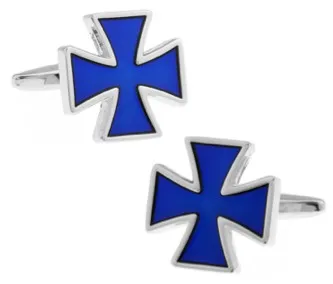 Gemelos para camisa Cruz de San Jorge Azul