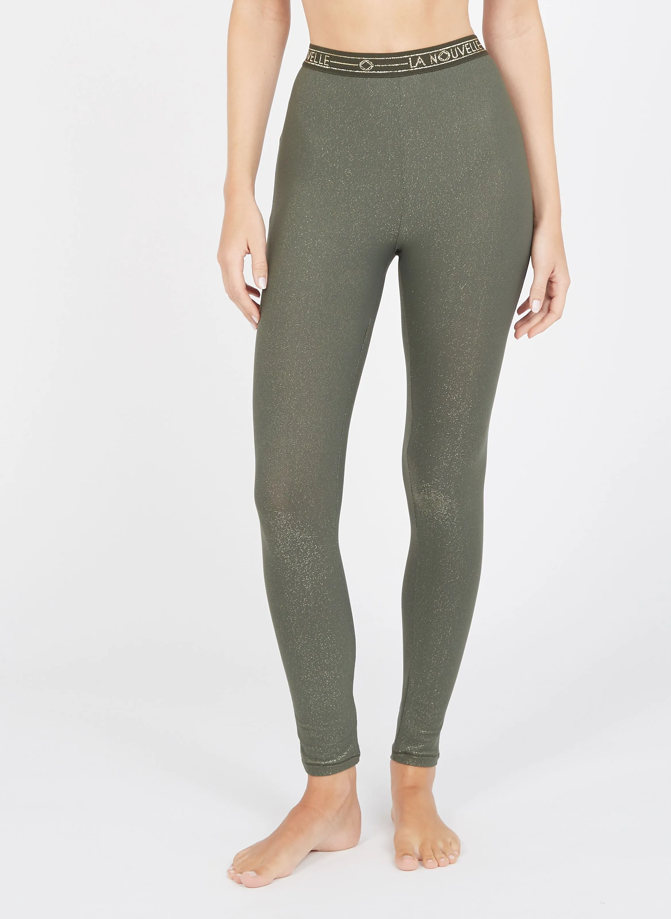 LA NOUVELLE GARY - Legging con brillos en verde