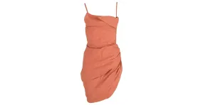 Minivestido de viscosa naranja óxido de Jacquemus La Robe Saudade 
