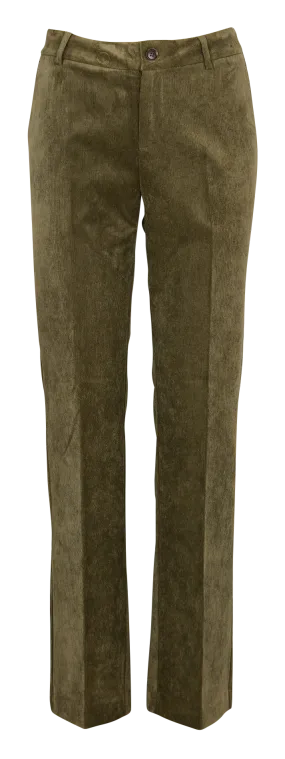 MKT PINDER - Pantalón chino recto de pana en verde