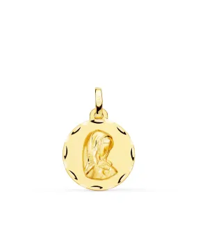 Médaille Vierge pour enfant Or Jaune 18 K 16 MM