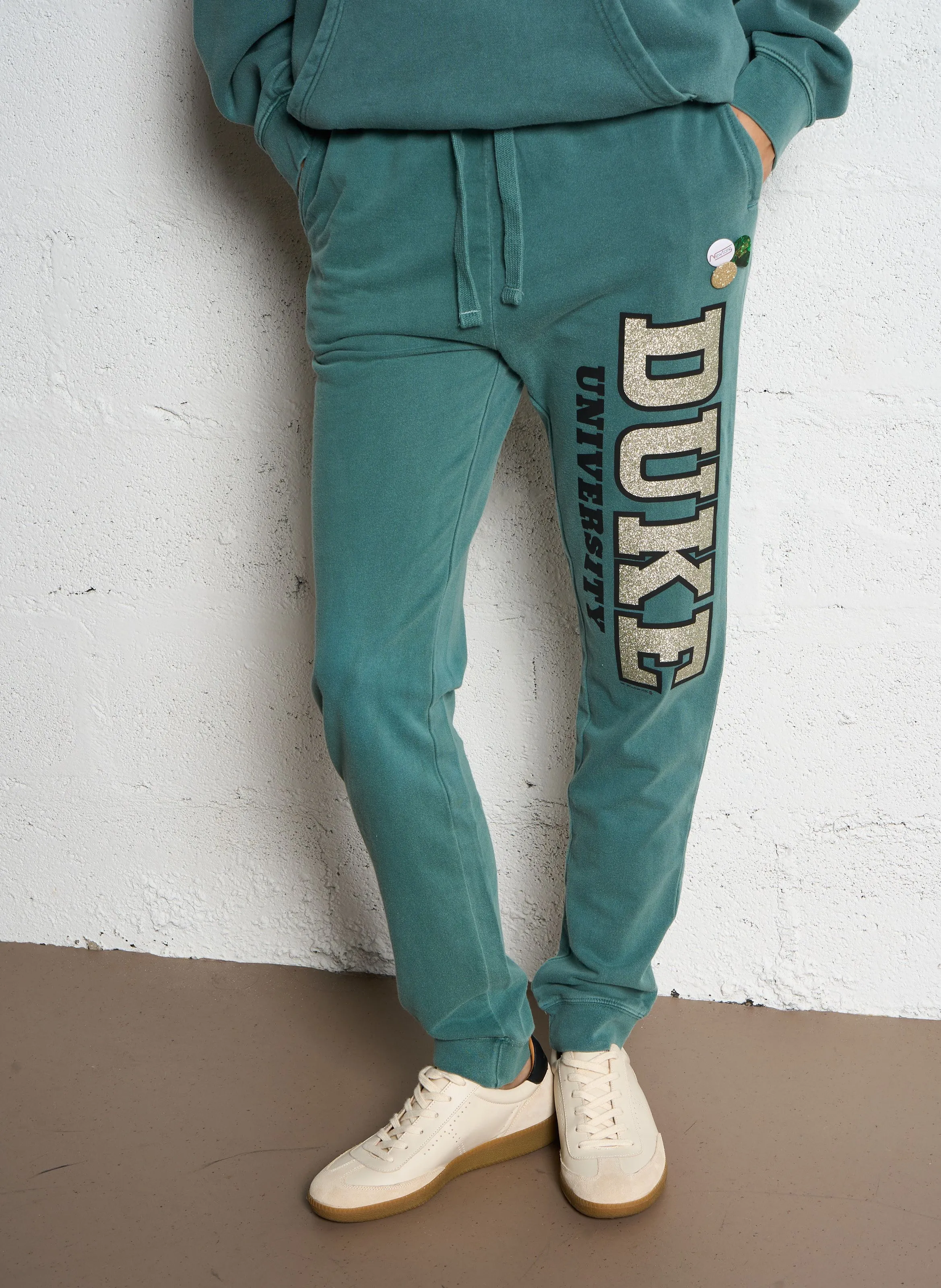 NEWTONE JOGGER UNIVERSITY - Pantalón recto estampado de algodón en verde