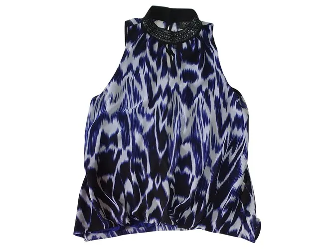 Nicole Miller Tops Negro Azul Multicolor 