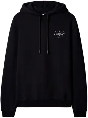 Off-White Bling Star Arrow-Motif Cotton Hoodie Black