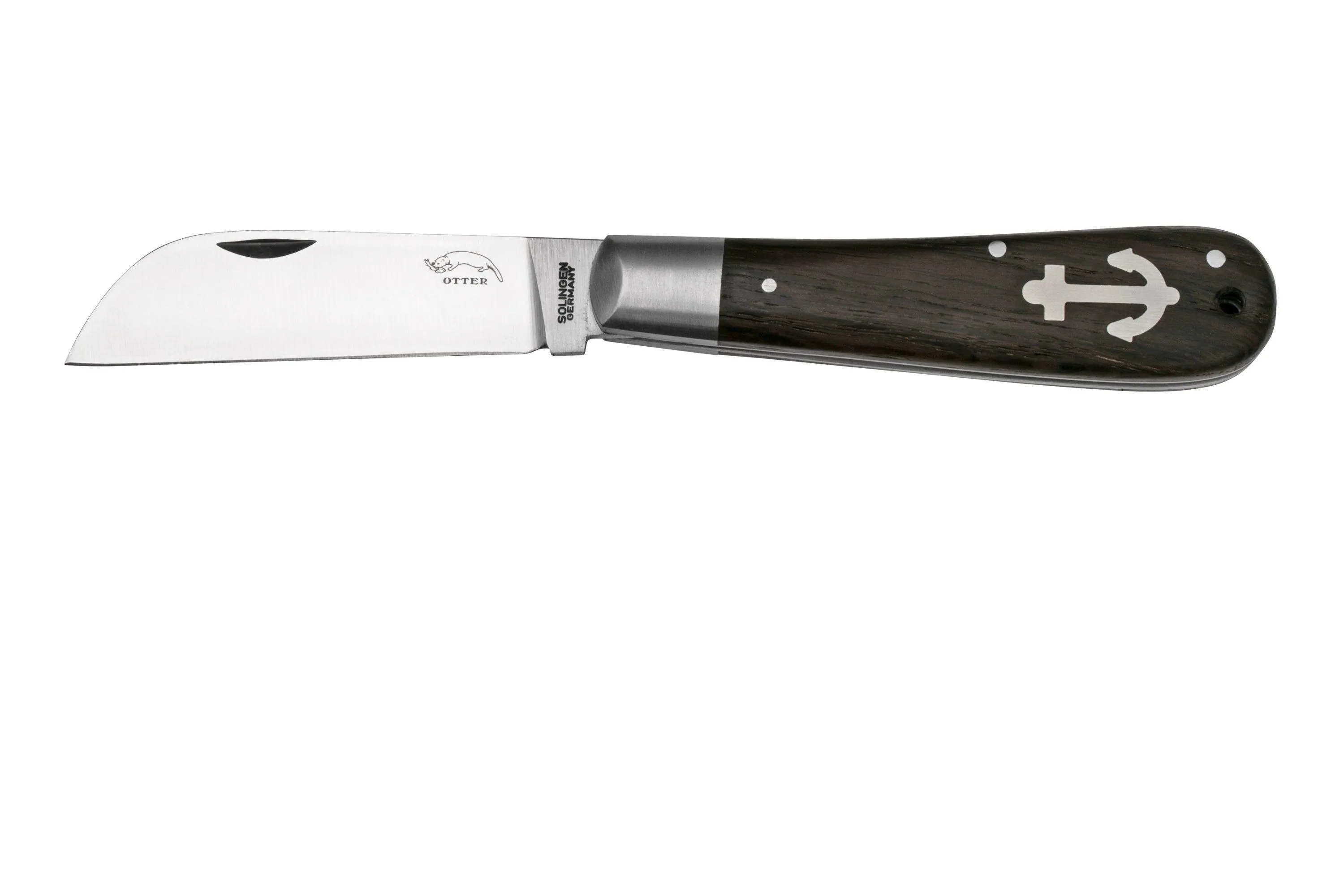Otter Anchor Knife 172 mL Large Carbon, Smoked Oak, Stainless Anchor, navaja