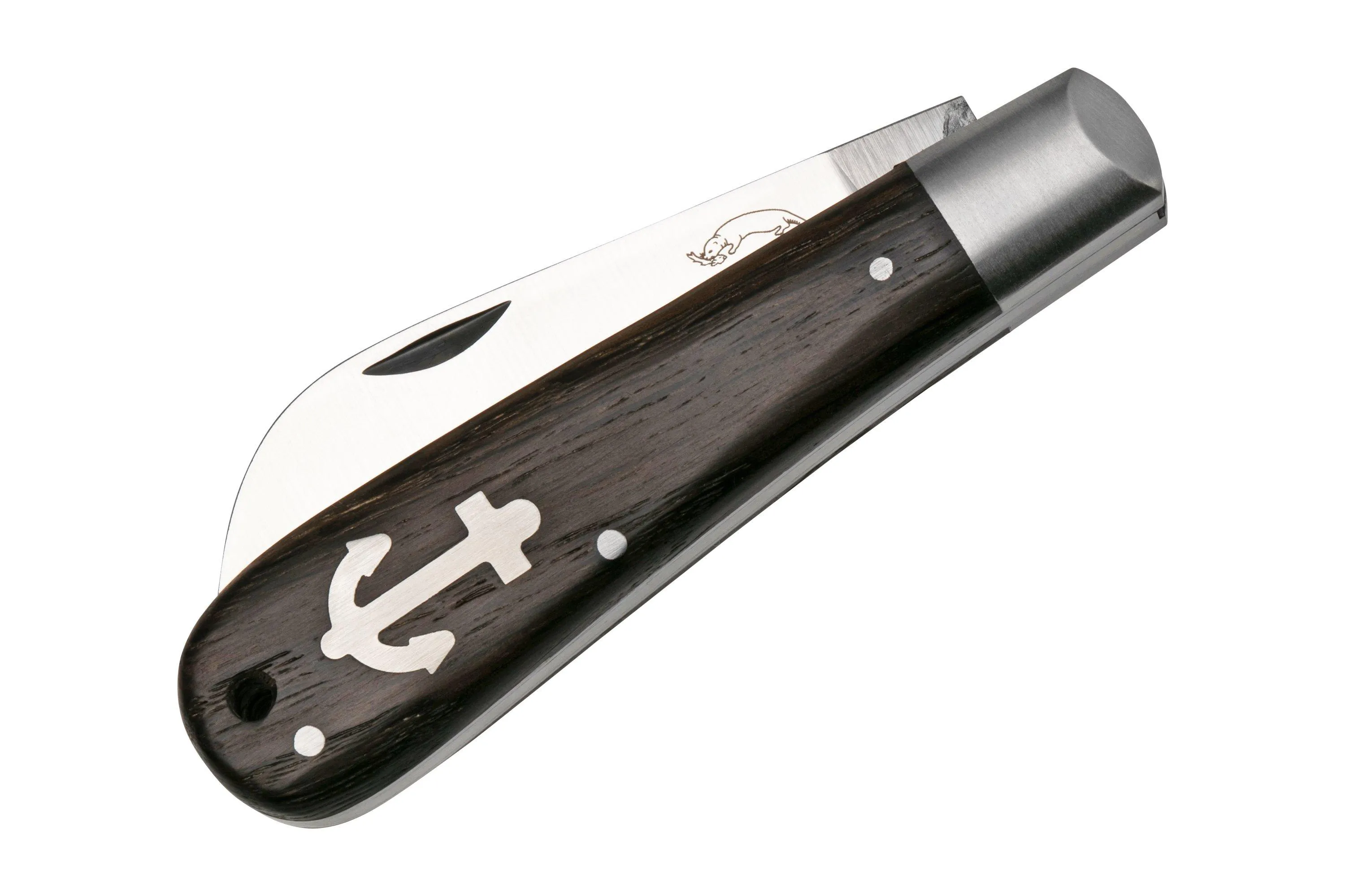 Otter Anchor Knife 172 mL Large Carbon, Smoked Oak, Stainless Anchor, navaja