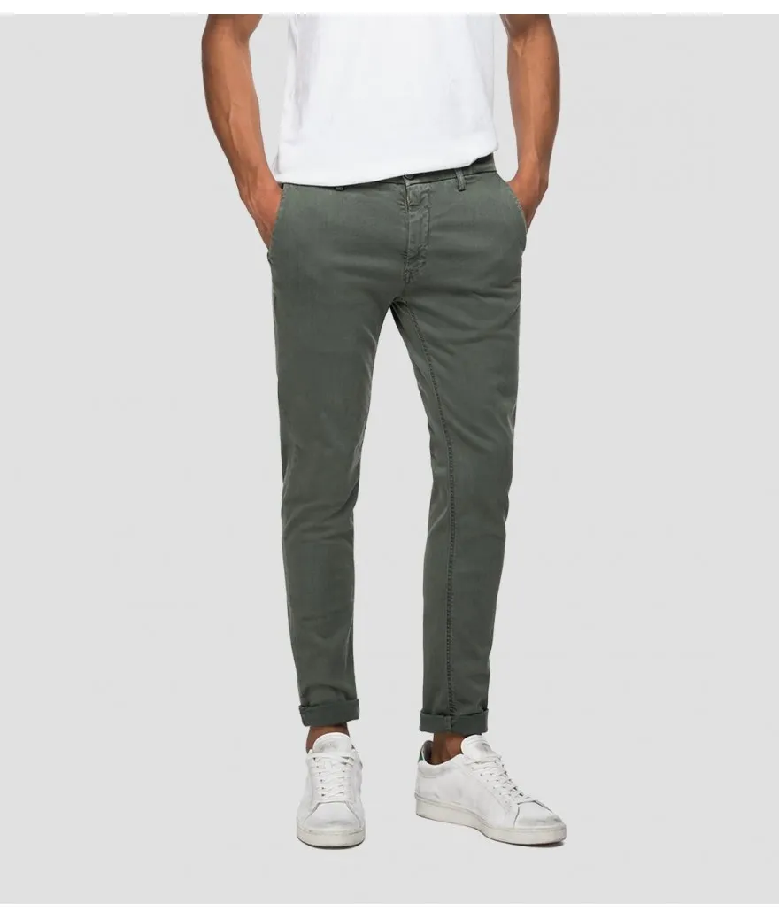 Pantalon Replay Hyperflex benni verde