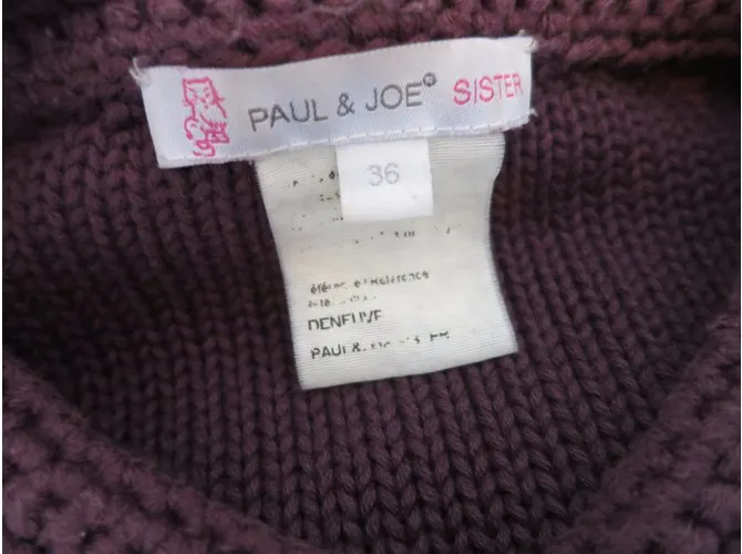 Paul & Joe Sister chaqueta de punto de algodón Ciruela 