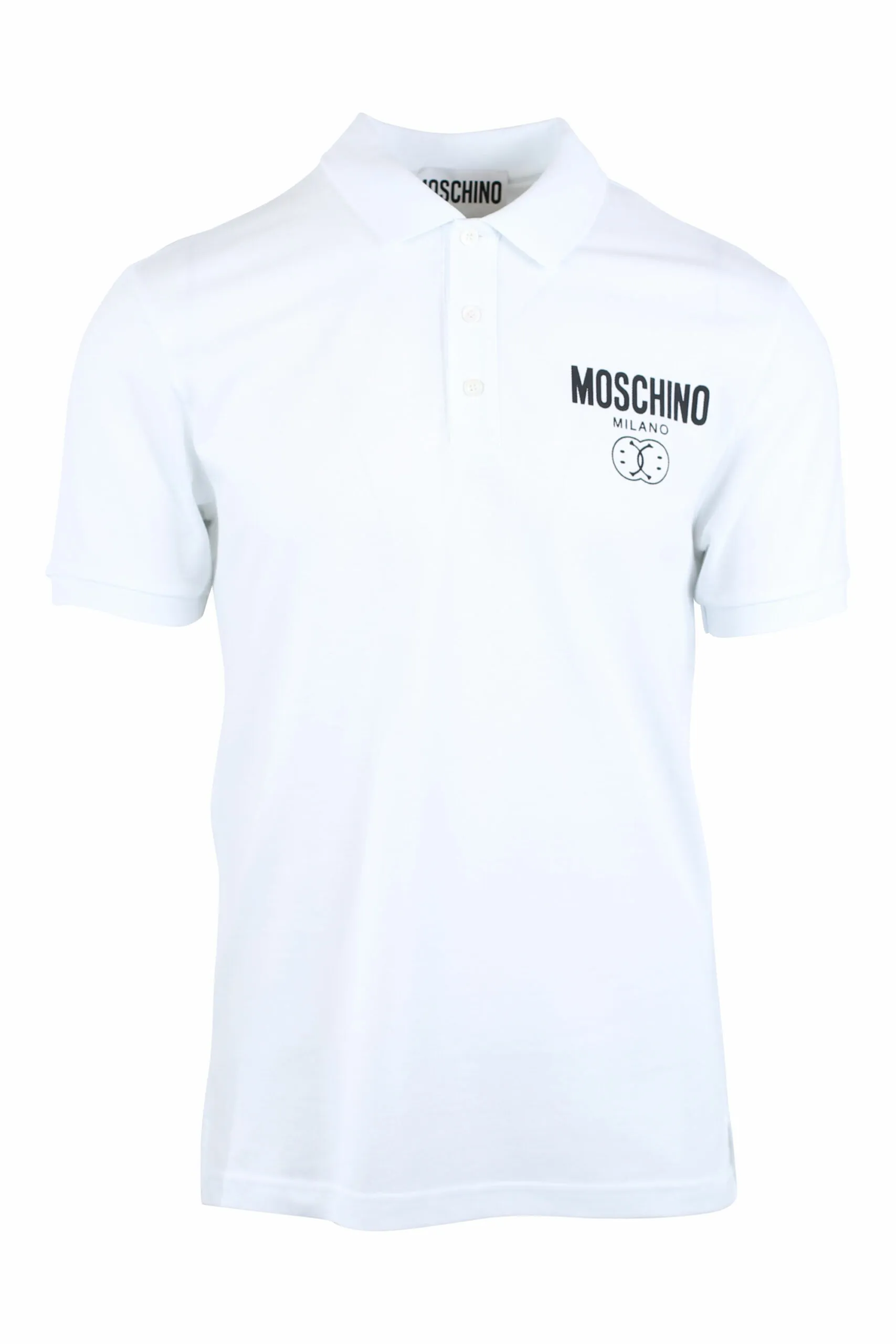 Polo blanco con minilogo doble 