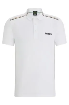 Polo BOSS x Matteo Berrettini slim fit con rayas de la marca