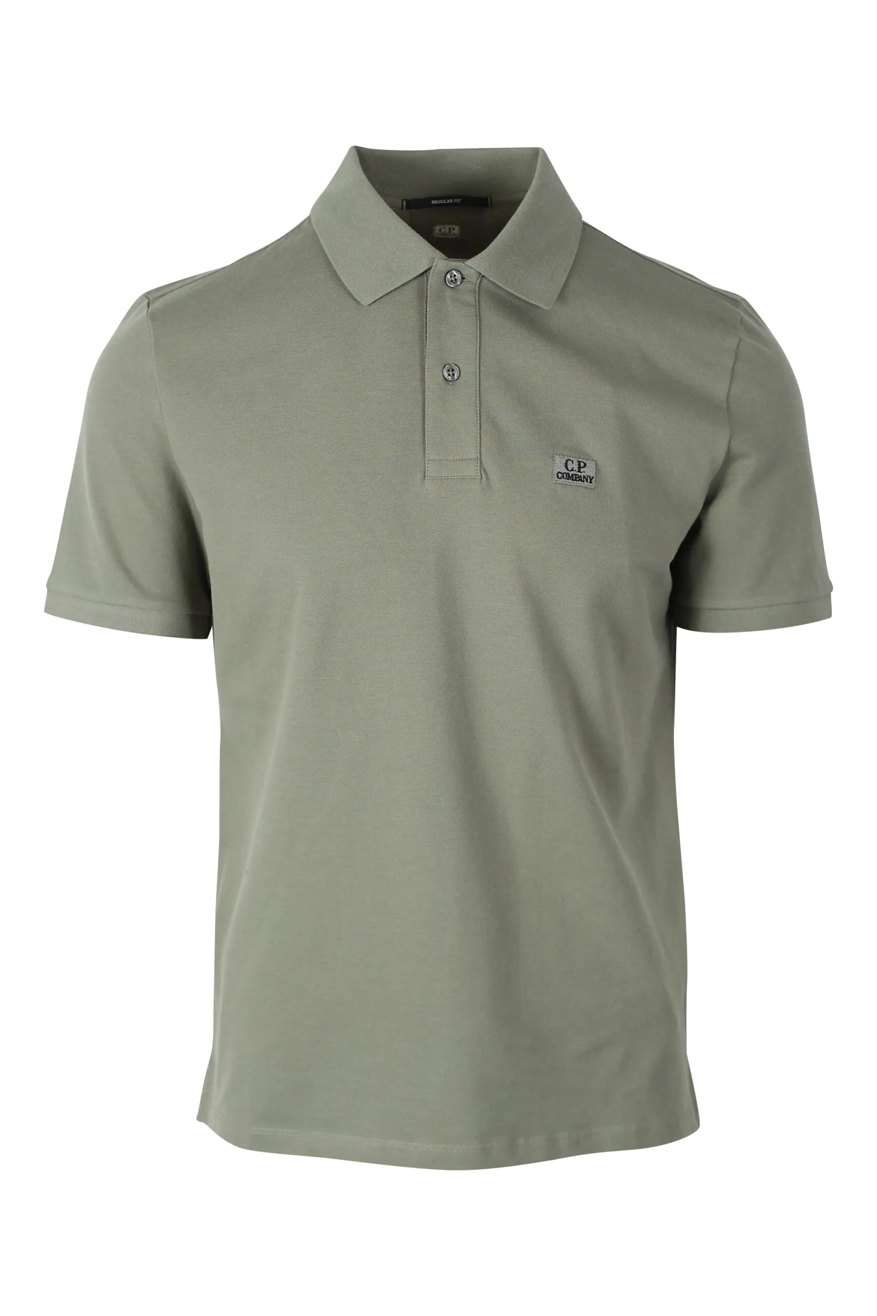 Polo verde militar con minilogo circular