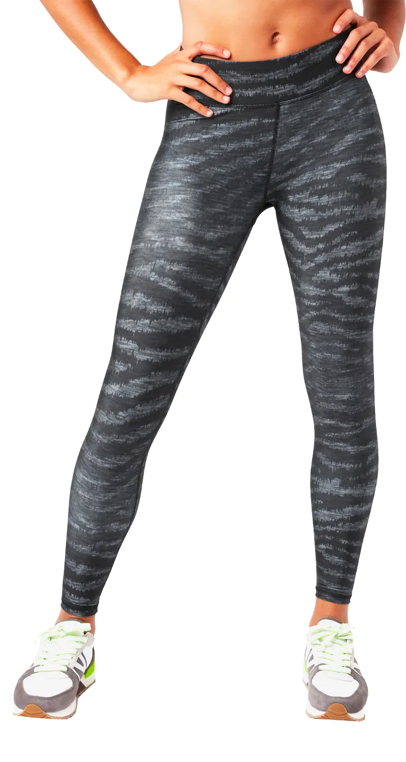 TEREZ Charcoal Show Your Stripes Hi-Shine Leggings
