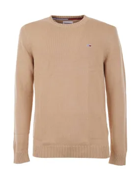 TOMMY JEANS - Jersey beige TJM Essential Crew DM0DM11856 Hombre