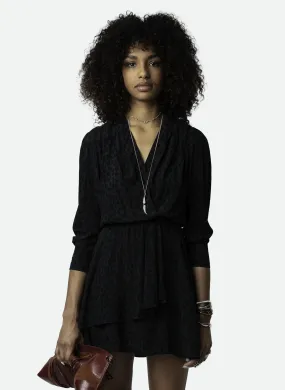 ZADIG&VOLTAIRE ROGERS - Robe courte col V imprimée en verde