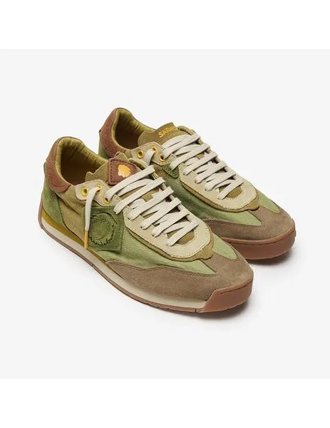 Zapatillas satorisan enso gaia verde camel para hombre